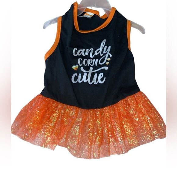 Candy Corn Cutie Dog TuTu Dress - Picture 1 of 5